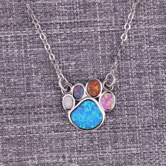 Cute Puppy Footprint Pendant Necklace - Picture 2 of 3